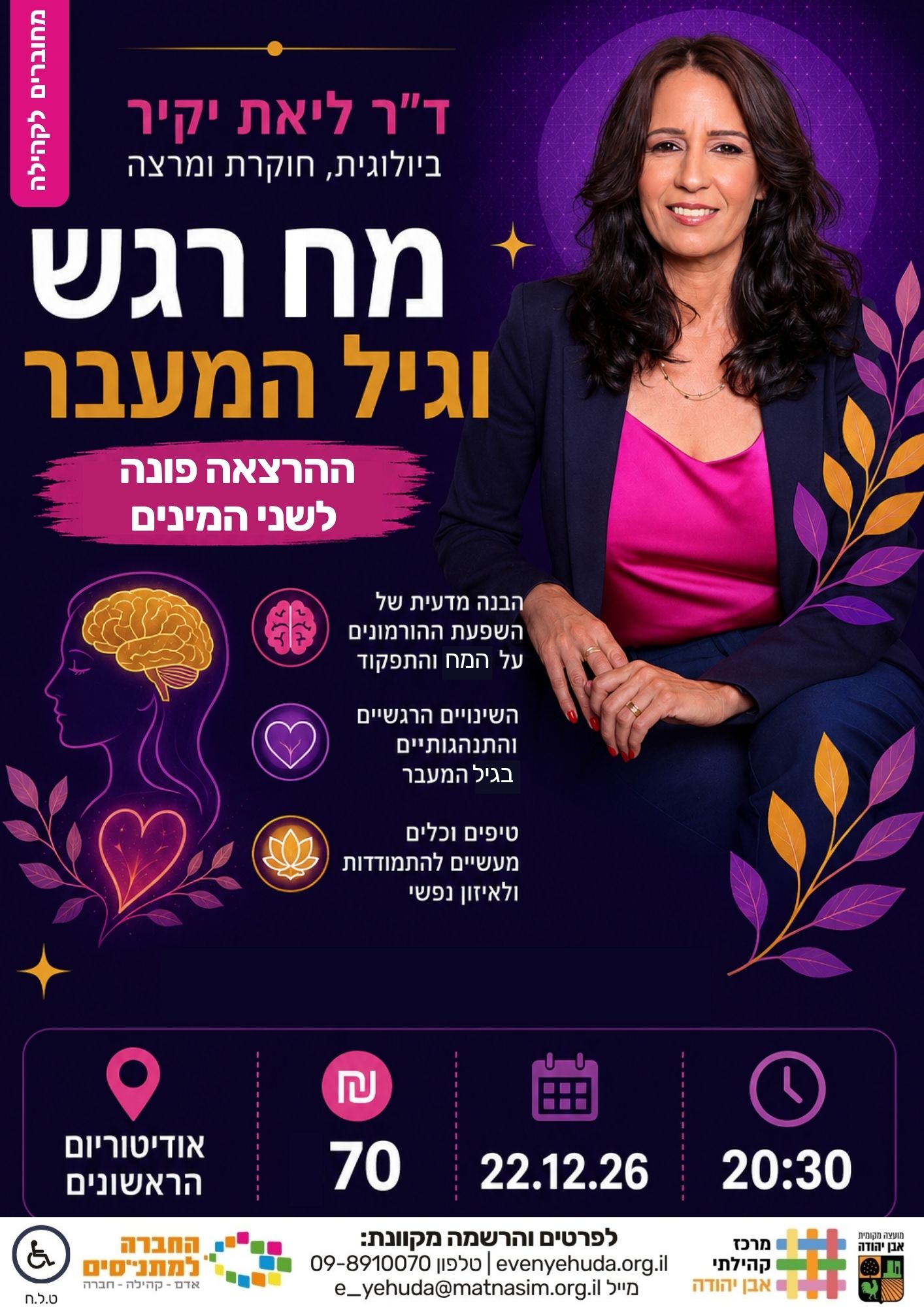 ד"ר ליאת יקיר | מח, רגש וגיל המעבר (לא לנשים בלבד! !)