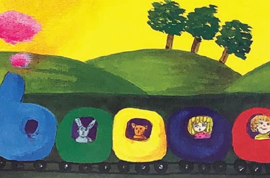ברכבת יושבת ארנבת-הצגות 2 שחקנים בלובי התיאטרון